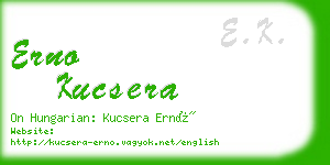 erno kucsera business card